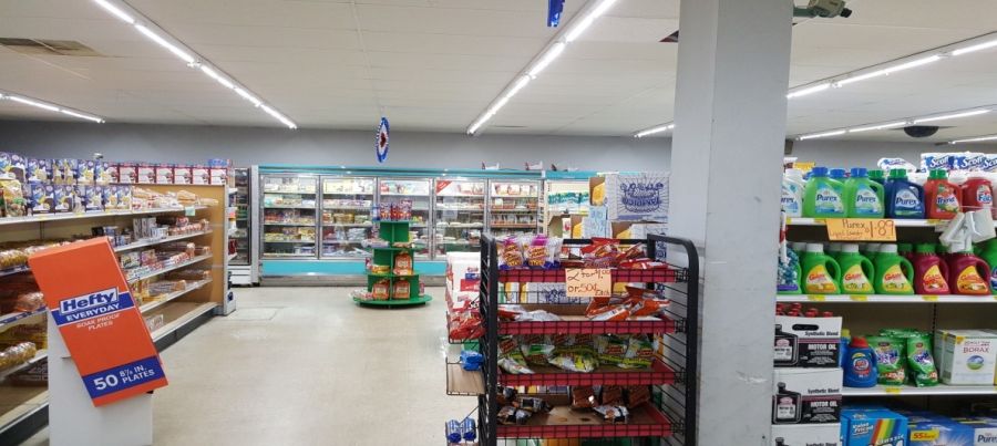 lights inside supermarket