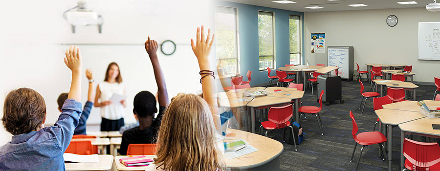 using LED lighting increases energy efficiency of classroom