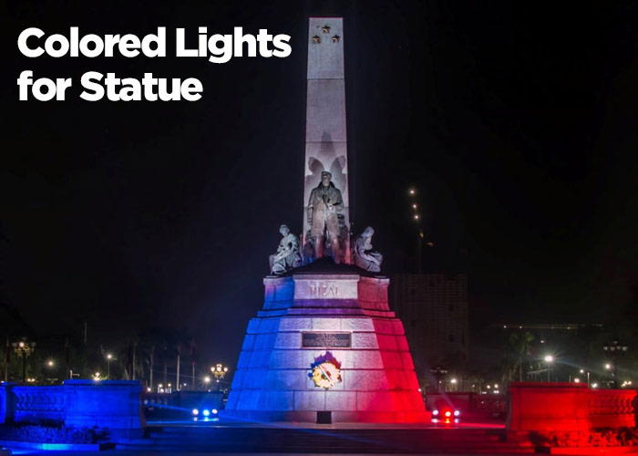 colored-lights-for-statue