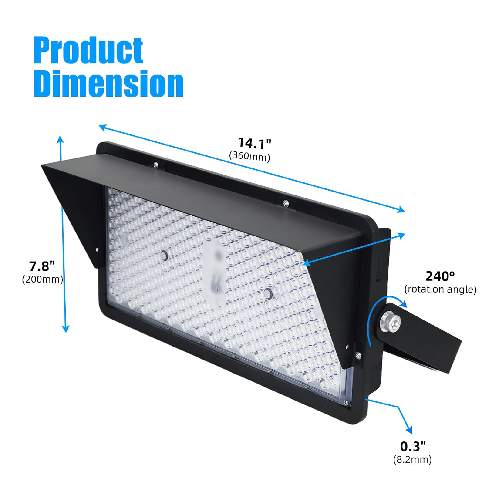 250W LED Cricket light product dimension