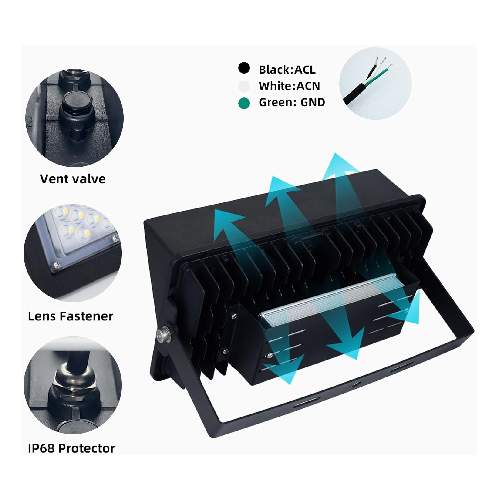 Wire and lens for 250W LED Cricket field light
